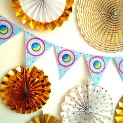 Eid Mubarak Girlande - Bunt