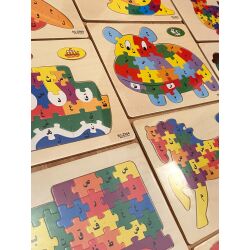 Puzzle arabisches Alphabet Tiere (Holz)