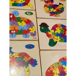 Puzzle arabisches Alphabet Tiere (Holz)