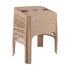 3 mal Rahle - Korantisch, stapelbar (Kunststoff Beige / Braun)