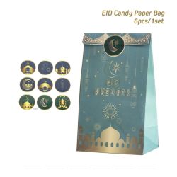 6 Stück Eid-Mubarak Candy-Bag mit Sticker (Papier)