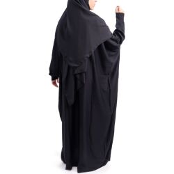 Bahraini Abaya Oversize - Lycra  (Schwarz)