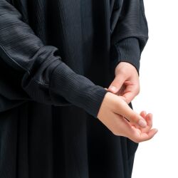 Bahraini Abaya Oversize - Lycra  (Schwarz)
